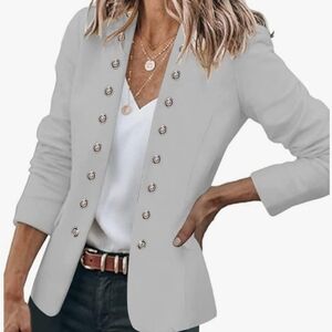 Amazon Essentials | Chic Grey Military Style Jacket - Size XXL